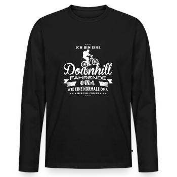 Descente chemise grand-maman cool - T-shirt manches longues Premium bio Homme - noir - Devant - Nico (187cm)