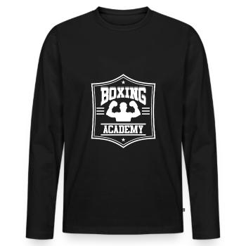 Boxing Academy Kampfsport Boxer - Männer Premium Bio Langarmshirt - Schwarz - Vorne - Nico (187cm)