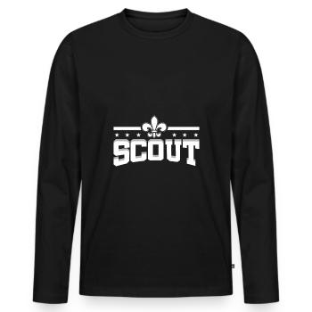 Boy Scout Tshirt - Men's Premium Organic Long Sleeve Shirt - black - Front - Nico (187cm)