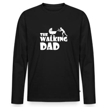 The Walking Dad - T-shirt manches longues Premium bio Homme - noir - Devant - Nico (187cm)