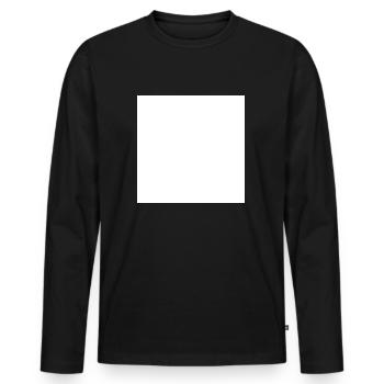 Quadrat Weiß - Männer Premium Bio Langarmshirt - Schwarz - Vorne - Nico (187cm)