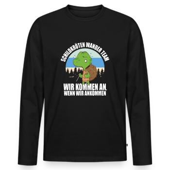 Hiking gift - Men's Premium Organic Long Sleeve Shirt - black - Front - Nico (187cm)