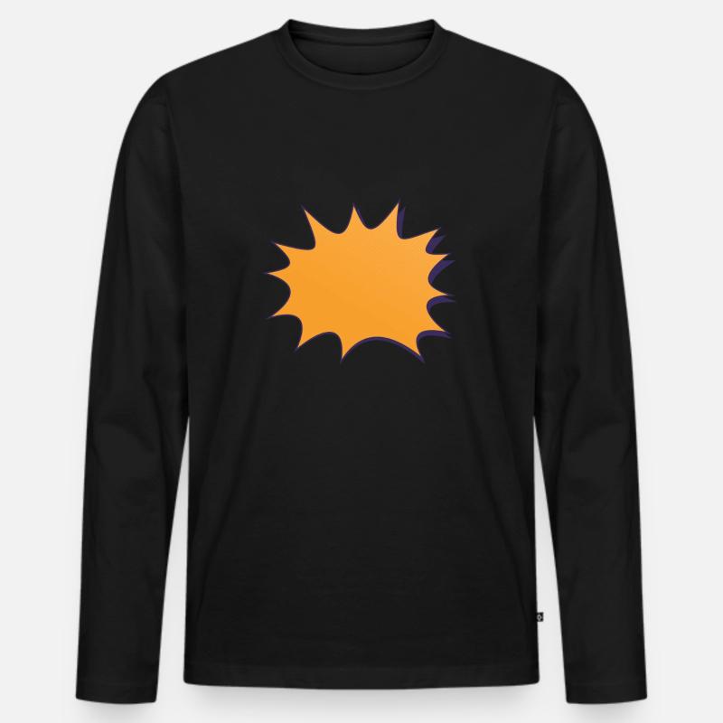 Comic - Männer Premium Bio Langarmshirt - Schwarz