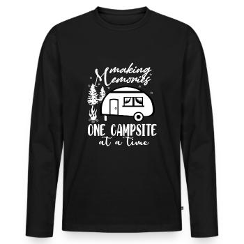 Camping Camper Sprüche Wohnmobil campen Wohnwagen - Männer Premium Bio Langarmshirt - Schwarz - Vorne - Nico (187cm)