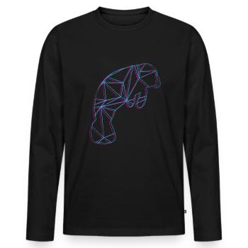 Lamantin polygonal - T-shirt manches longues Premium bio Homme - noir - Devant - Nico (187cm)
