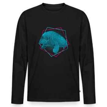 Manatee - Manatee - Men's Premium Organic Long Sleeve Shirt - black - Front - Nico (187cm)
