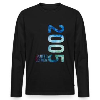18. Geburtstag Junge Mädchen 18 Jahre 2005 - Männer Premium Bio Langarmshirt - Schwarz - Vorne - Nico (187cm)