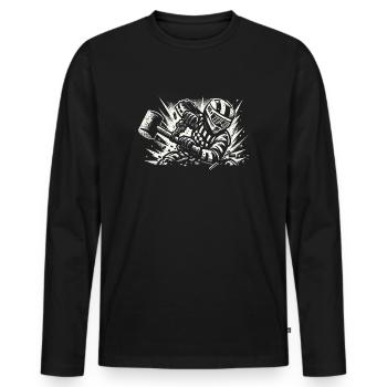 Cool Demolition Derby Season Gift - Men's Premium Organic Long Sleeve Shirt - black - Front - Nico (187cm)