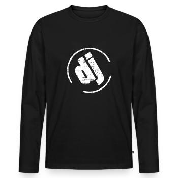 Nur für DJs - Discjockeys & Djanes - Männer Premium Bio Langarmshirt - Schwarz - Vorne - Nico (187cm)