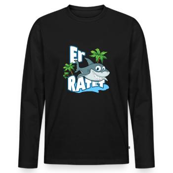 Er Hai Ratet - Er heiratet Junggesellenabschied - Männer Premium Bio Langarmshirt - Schwarz - Vorne - Nico (187cm)
