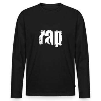 Rappeur Hip Hop RAP - T-shirt manches longues Premium bio Homme - noir - Devant - Nico (187cm)