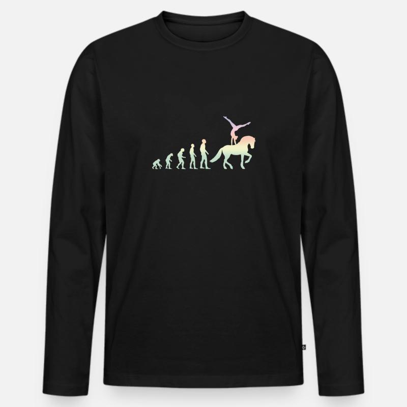 Reitschule Voltigieren Volti Evolution - Männer Premium Bio Langarmshirt - Schwarz
