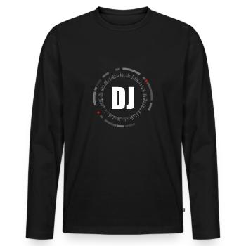 House Trance DJ Dance Disc Jockey - Men's Premium Organic Long Sleeve Shirt - black - Front - Nico (187cm)