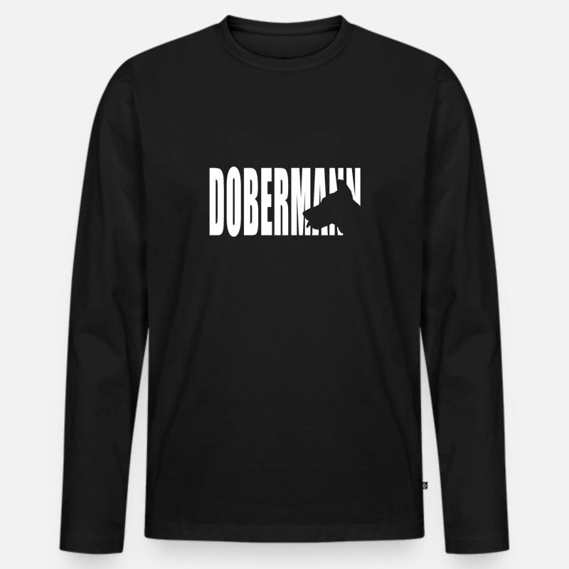 Hund Lieblingstier Hundehalter Dobermann - Männer Premium Bio Langarmshirt - Schwarz