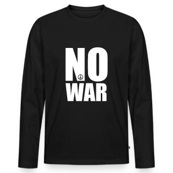 Kein Krieg Frieden No War - Männer Premium Bio Langarmshirt - Schwarz - Vorne - Nico (187cm)
