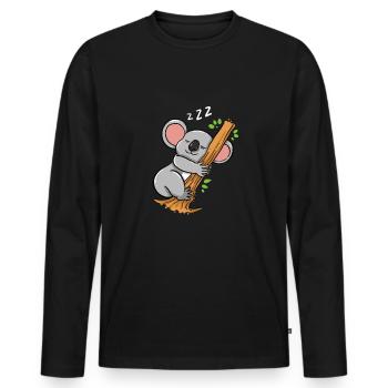 Koala sleeping koala bear australia - Men's Premium Organic Long Sleeve Shirt - black - Front - Nico (187cm)