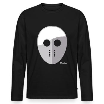 Jason TS-oak Mask - Men's Premium Organic Long Sleeve Shirt - black - Front - Nico (187cm)