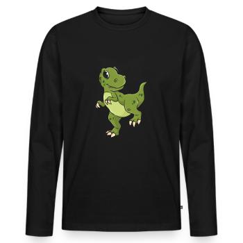 DinosaureS Dino T-Rex - T-shirt manches longues Premium bio Homme - noir - Devant - Nico (187cm)