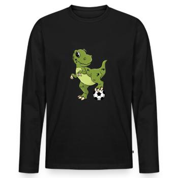 Dinosaures de football Dino - T-shirt manches longues Premium bio Homme - noir - Devant - Nico (187cm)