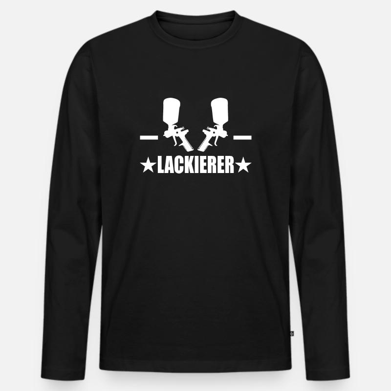 Lackierer - Männer Premium Bio Langarmshirt - Schwarz