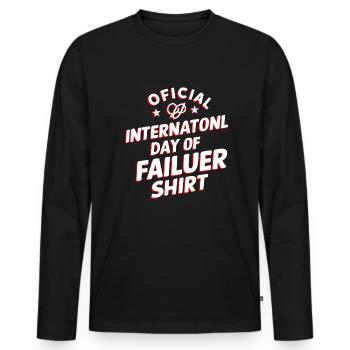 International Day for Failure 13 October - Men's Premium Organic Long Sleeve Shirt - black - Front - Nico (187cm)