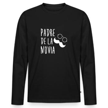 Padre de la Novia - Vater der Braut - Brauvater - Männer Premium Bio Langarmshirt - Schwarz - Vorne - Nico (187cm)