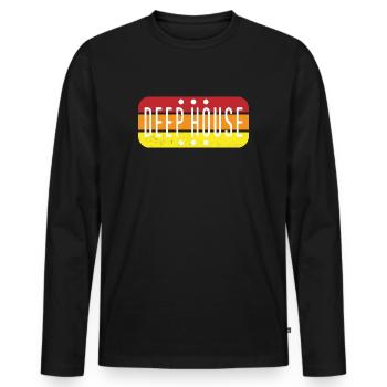 Deep House Musik T-Shirt - Cool Chill Vibes Party - Männer Premium Bio Langarmshirt - Schwarz - Vorne - Nico (187cm)