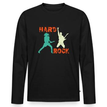 Hard Rock Gitarristen - Männer Premium Bio Langarmshirt - Schwarz - Vorne - Nico (187cm)
