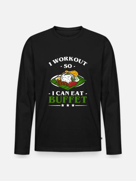 Food counter grill delicacies - Men's Premium Organic Long Sleeve Shirt - black