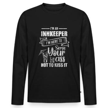 Wirtshaus Shot Cosy - Men's Premium Organic Long Sleeve Shirt - black - Front - Nico (187cm)