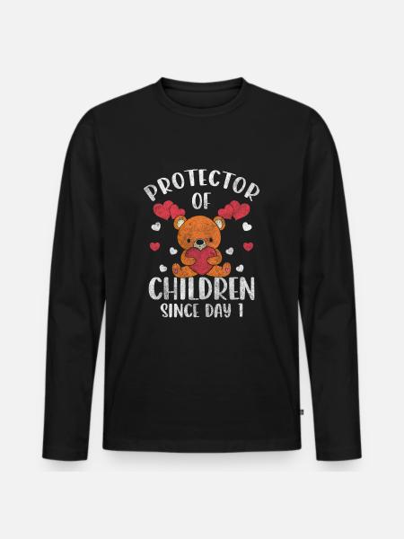 Kuscheltier Kinder Niedlich - Männer Premium Bio Langarmshirt - Schwarz