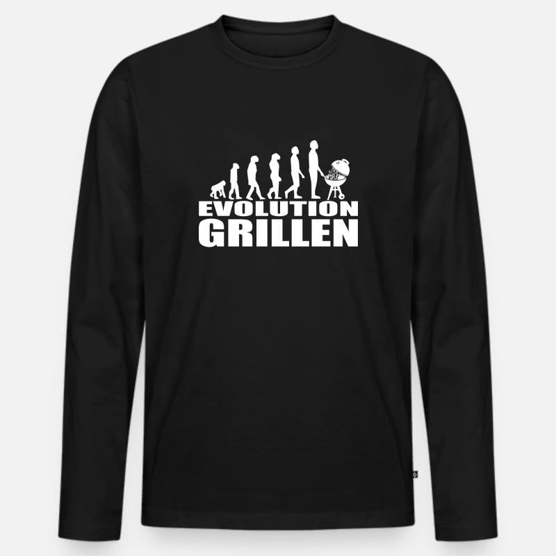BBQ - Männer Premium Bio Langarmshirt - Schwarz