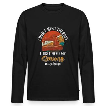 Schneiderin Faden - Männer Premium Bio Langarmshirt - Schwarz - Vorne - Nico (187cm)