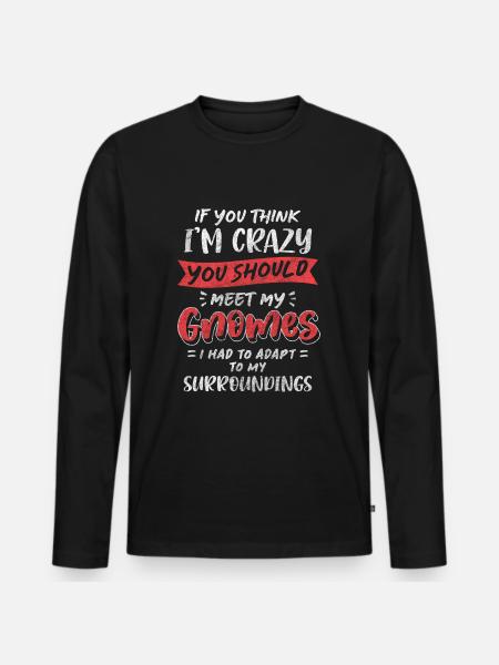 Gnom Gartenzwerg Kobold - Männer Premium Bio Langarmshirt - Schwarz