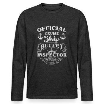 Repas Fringales Boissons - T-shirt manches longues Premium bio Homme - anthracite chiné - Devant - Nico (187cm)