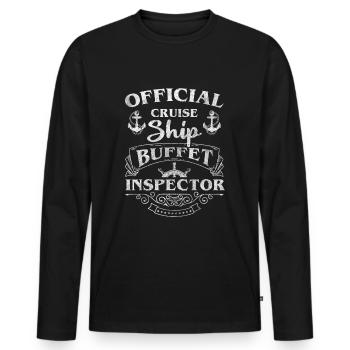 Repas Fringales Boissons - T-shirt manches longues Premium bio Homme - noir - Devant - Nico (187cm)
