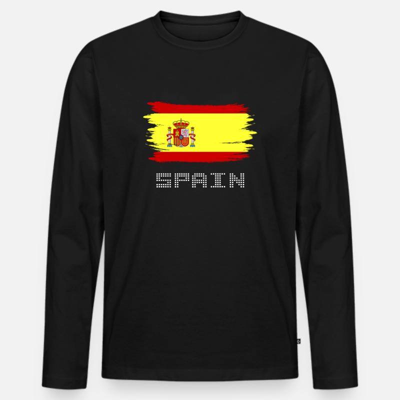 spain - Männer Premium Bio Langarmshirt - Schwarz