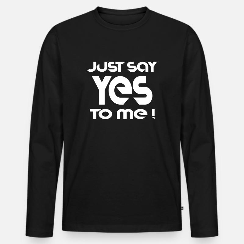 Spruch Text Slogan cool - Männer Premium Bio Langarmshirt - Schwarz