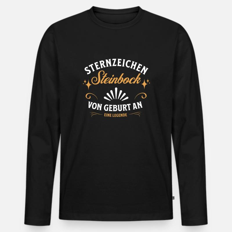 Sternzeichen Geschenke Steinbock Spruch - Männer Premium Bio Langarmshirt - Schwarz