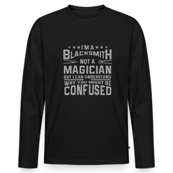 Lustiger Schmied Spruch & Schmieden - Männer Premium Bio Langarmshirt - Schwarz - Vorne - Nico (187cm)