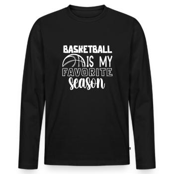 Basketball Spruch Motiv I Basketballer - Männer Premium Bio Langarmshirt - Schwarz - Vorne - Nico (187cm)
