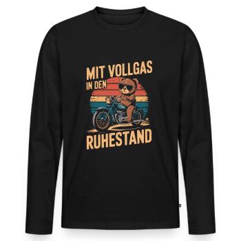 Rente Motorrad Ruhestand lustiger Spruch - Männer Premium Bio Langarmshirt - Schwarz - Vorne - Nico (187cm)