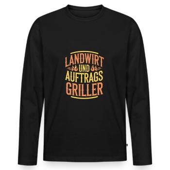 Landwirt und Auftragsgriller BBQ Grill - Männer Premium Bio Langarmshirt - Schwarz - Vorne - Nico (187cm)