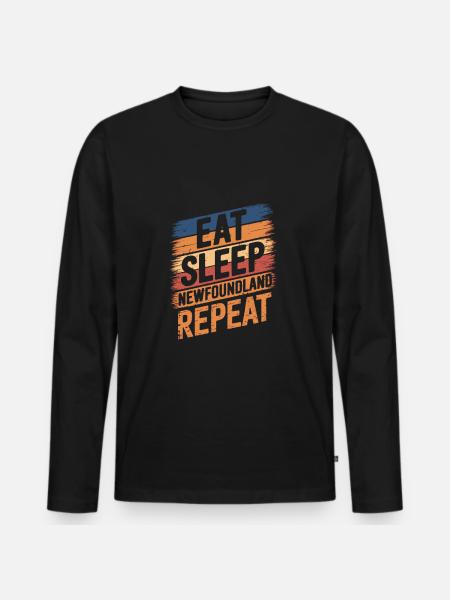 Eat. Sleep. Newfoundland. Repeat. - Men's Premium Organic Long Sleeve Shirt - black