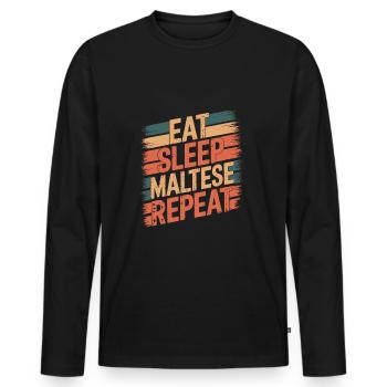 Eat. Sleep. Maltese. Repeat. - Men's Premium Organic Long Sleeve Shirt - black - Front - Nico (187cm)