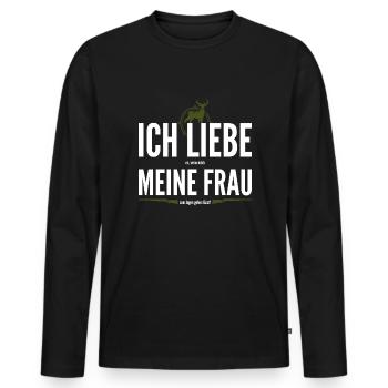 Jäger Jägerin Jagen Jagd Jagt Hunting Hunter Hunt - Männer Premium Bio Langarmshirt - Schwarz - Vorne - Nico (187cm)