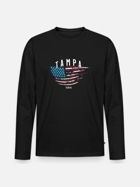 Tampa - Männer Premium Bio Langarmshirt - Schwarz