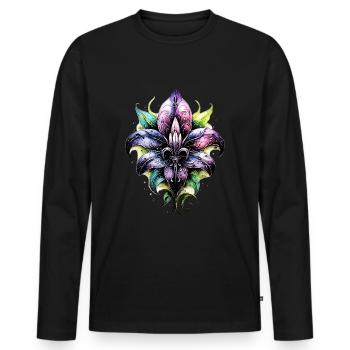 Fleur de Lys, Lilie, Mardi Gras, Frankreich Wappen - Männer Premium Bio Langarmshirt - Schwarz - Vorne - Nico (187cm)