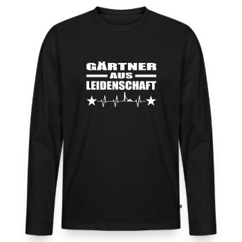 Garten - Männer Premium Bio Langarmshirt - Schwarz - Vorne - Nico (187cm)
