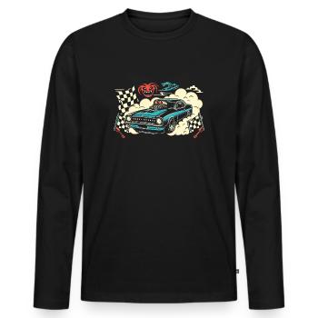 Course de voitures de dragsters - Cadeau pour les fans de sport automobile ! - T-shirt manches longues Premium bio Homme - noir - Devant - Nico (187cm)